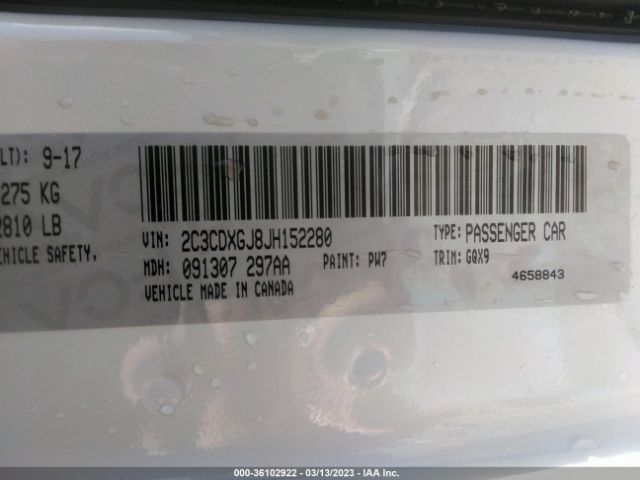 2C3CDXGJ8JH152280 Dodge Charger R/t Scat Pack