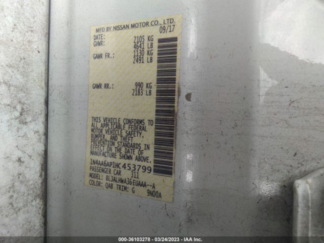 1N4AA6AP1HC453799 Nissan Maxima Platinum