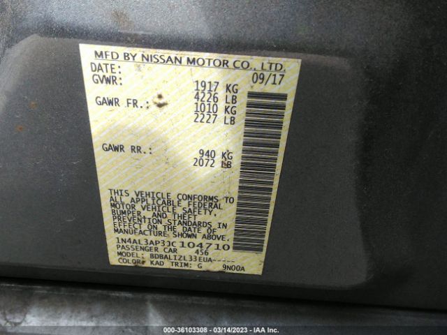 1N4AL3AP3JC104710 Nissan Altima 2.5 Sv