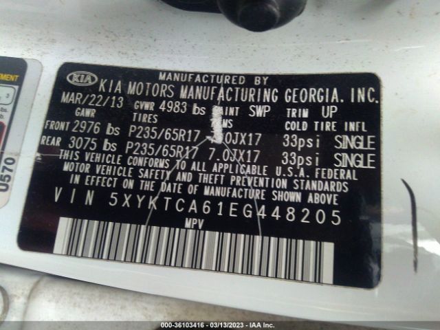 5XYKTCA61EG448205 KIA SORENTO LX