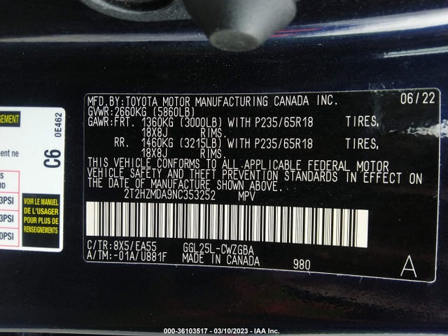 Lexus Rx Rx 350 2022 2T2HZMDA9NC353252 Image 10
