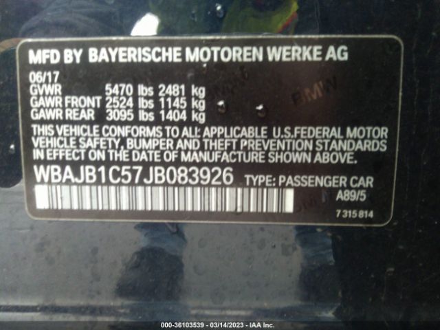 WBAJB1C57JB083926 BMW 5 Series 530e Xdrive Iperformance