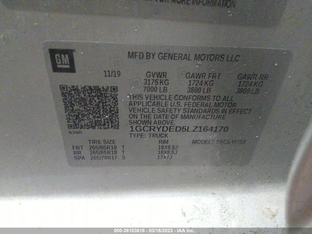Chevrolet Silverado 1500 Lt 2020 1GCRYDED5LZ164170 Image 9