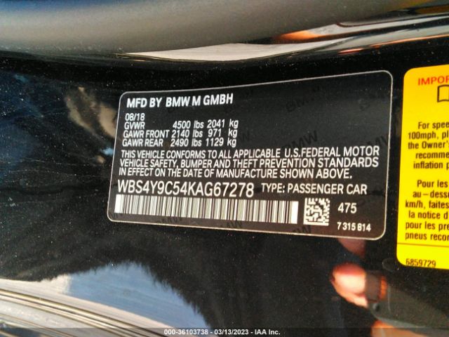 WBS4Y9C54KAG67278 BMW M4