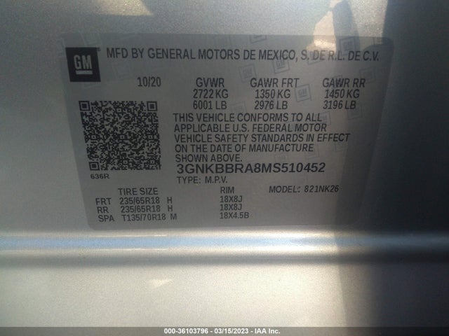 Chevrolet Blazer Lt 2021 3GNKBBRA8MS510452 Image 9