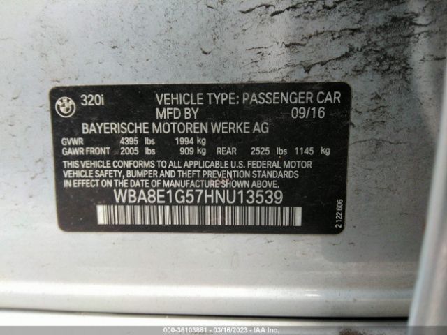 WBA8E1G57HNU13539 BMW 3 Series 320i