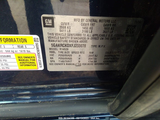 5GAKRCKDXFJ233078 Buick Enclave Premium