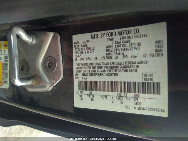 2019 Ford Transit Connect, VIN: NM0GE9F25K1429769
