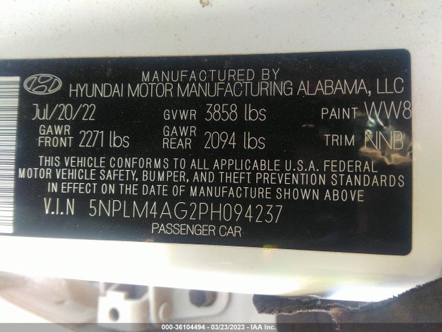 Hyundai ELANTRA SEL 2023 5NPLM4AG2PH094237 Image 10