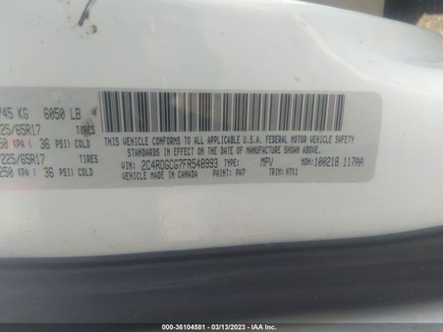2C4RDGCG7FR548993 Dodge Grand Caravan Sxt