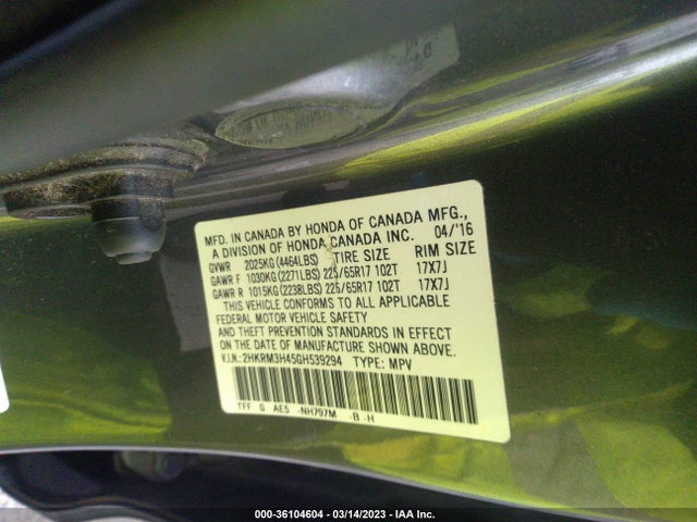 Honda CR-V SE 2016 2HKRM3H45GH539294 Image 10
