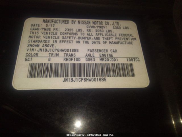 JN1BJ1CP6HW001685 Nissan Rogue Sport Sv