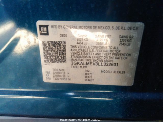 3GKALMEV3LL332601 GMC Terrain Sle