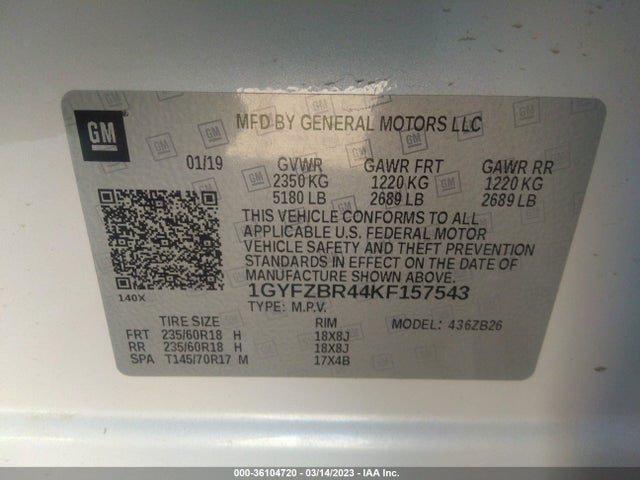 Cadillac Xt4 Awd Luxury 2019 1GYFZBR44KF157543 Image 10