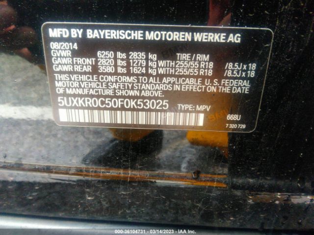 5UXKR0C50F0K53025 BMW X5 Xdrive35i
