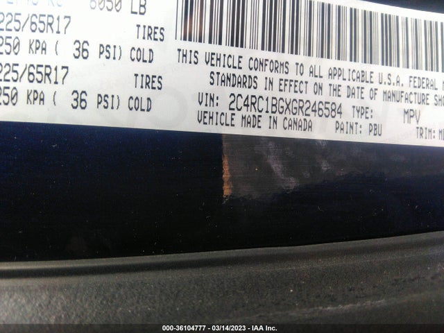 2C4RC1BGXGR246584 Chrysler Town & Country Touring