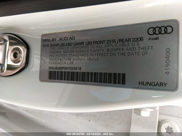 2017 Audi A3, VIN: WAUAUGFF0H1029918