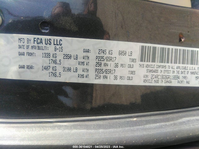 2C4RC1BG9GR118594 Chrysler Town & Country Touring