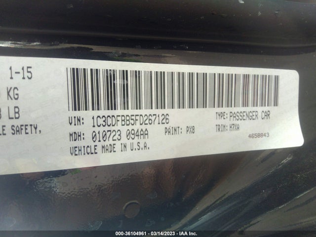 Dodge DART SXT 2015 1C3CDFBB5FD267126 Image 9