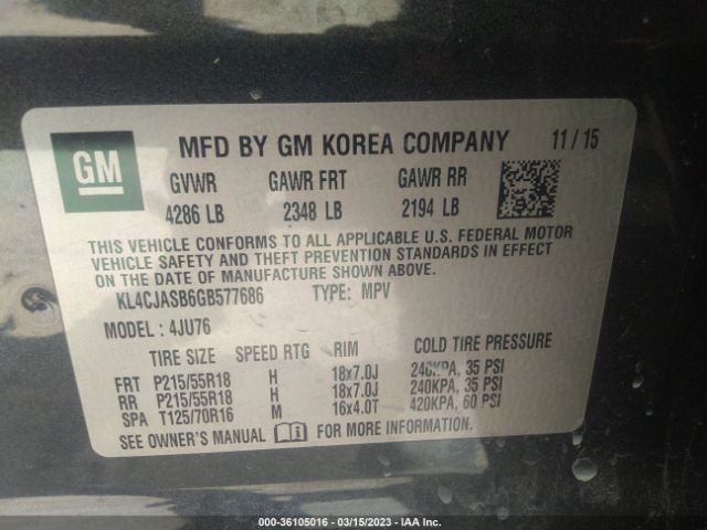 KL4CJASB6GB577686 Buick Encore