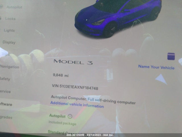 Tesla MODEL 3 2022 5YJ3E1EAXNF184748 Image 9