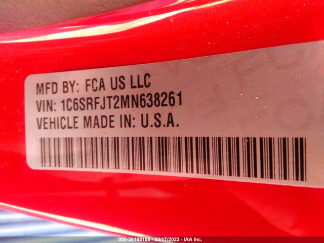 RAM 1500 Laramie 2021 1C6SRFJT2MN638261 Image 10