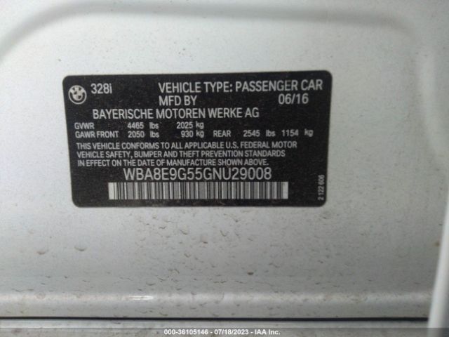 WBA8E9G55GNU29008 BMW 3 Series 328i
