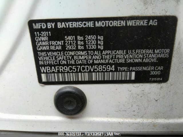 WBAFR9C57CDV58594 BMW 5 Series 550i