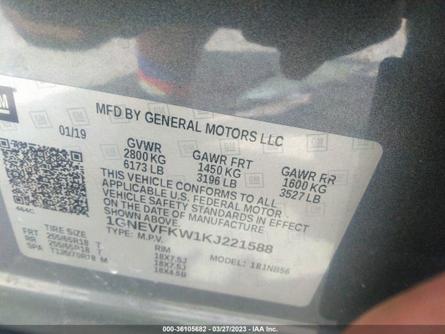Chevrolet Traverse Ls 2019 1GNEVFKW1KJ221588 Image 9