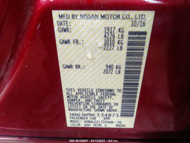1N4AL3AP9HC134871 Nissan Altima 2.5 S