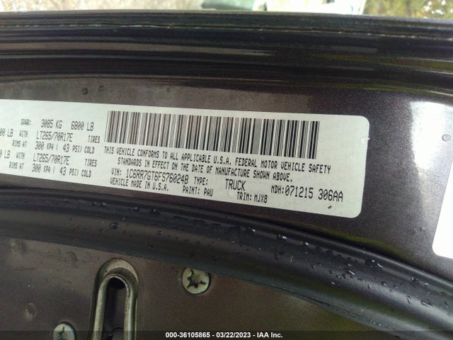 1C6RR7GT6FS760248 RAM 1500 Outdoorsman
