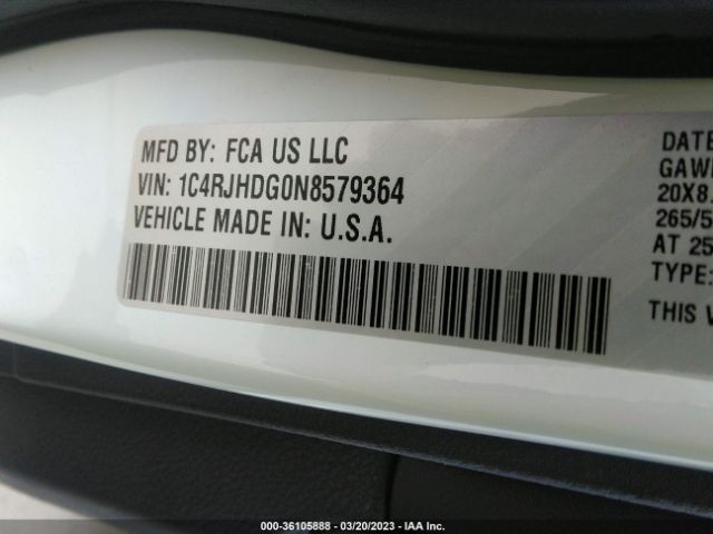 1C4RJHDG0N8579364 Jeep Grand Cherokee Overland