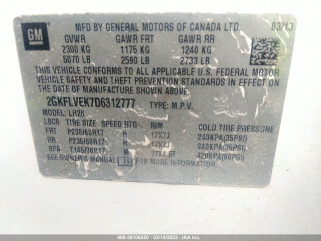GMC Terrain Slt 2013 2GKFLVEK7D6312777 Image 10