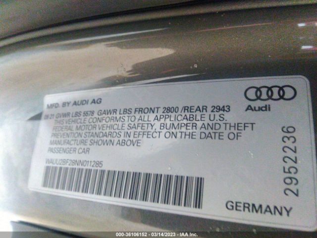 2022 AUDI A7 SPORTBACK WAUU2BF28NN011285 Photo 8