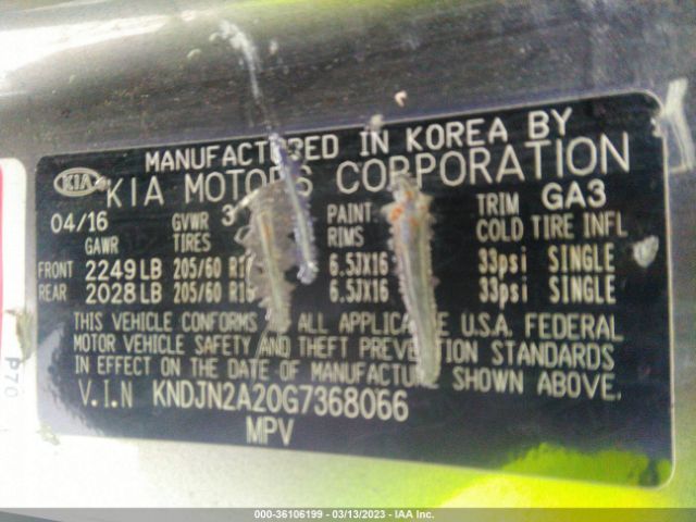 KNDJN2A20G7368066 KIA Soul Base