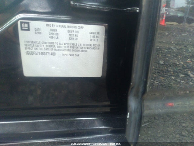 1G6DF577480171400 Cadillac Cts Rwd W/1sa