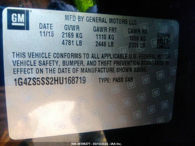 2017 Buick LaCrosse, VIN: 1G4ZS5SS2HU168719