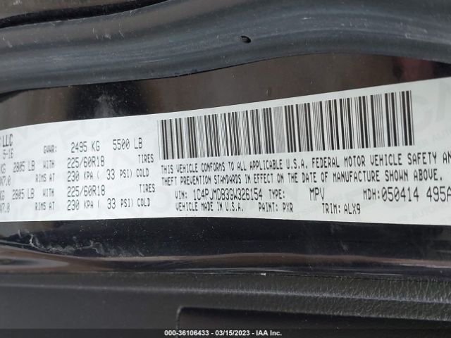 1C4PJMDB3GW326154 Jeep Cherokee Limited