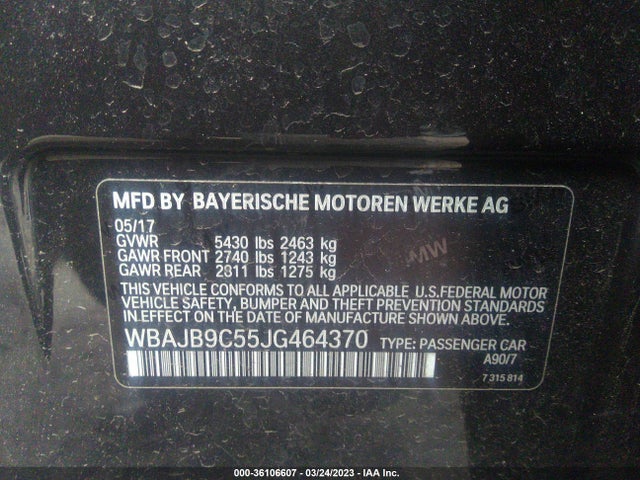 WBAJB9C55JG464370 BMW 5 Series M550i Xdrive