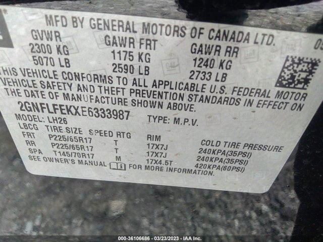 Chevrolet EQUINOX LT 2014 2GNFLFEKXE6333987 Image 10