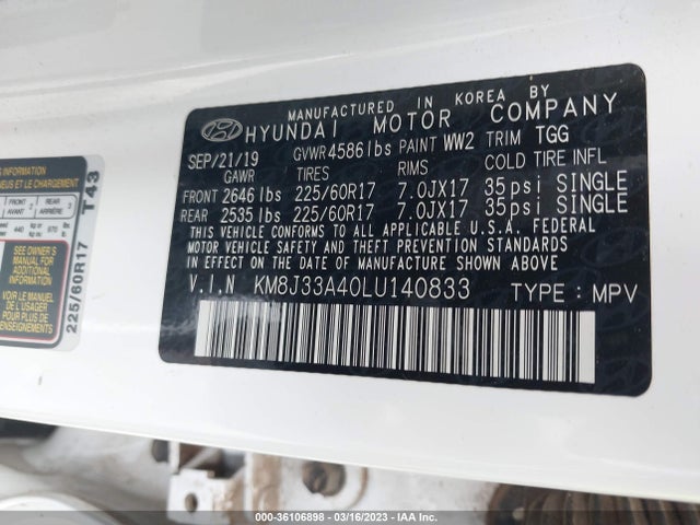 Hyundai Tucson Value 2020 KM8J33A40LU140833 Image 11