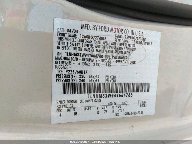 Lincoln Town Car Ultimate 2004 1LNHM83W94Y664788 Image 10