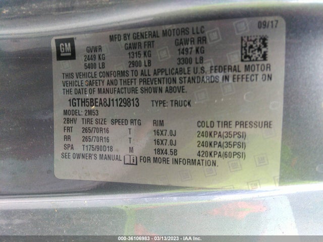GMC Canyon 2wd 2018 1GTH5BEA8J1129813 Image 9