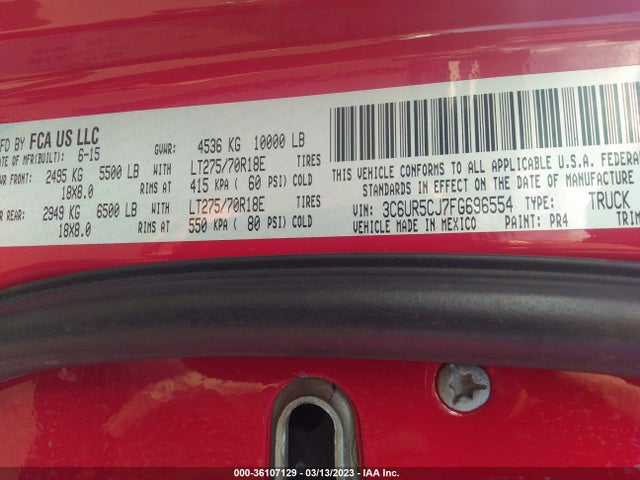 RAM 2500 Tradesman 2015 3C6UR5CJ7FG696554 Image 10
