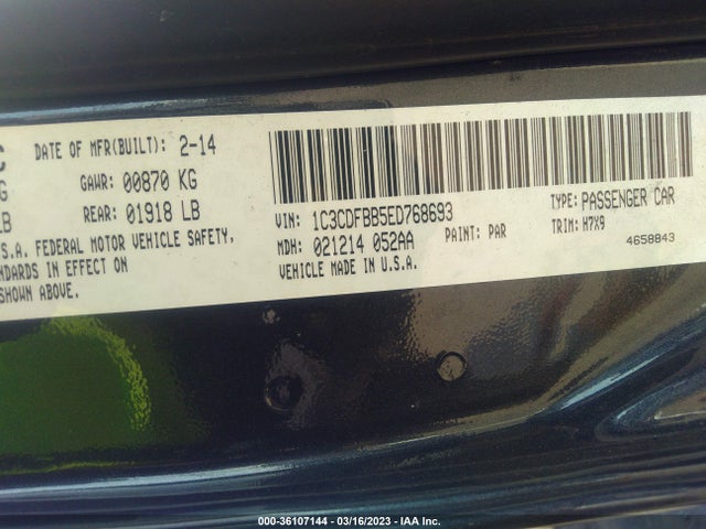 Dodge DART SXT 2014 1C3CDFBB5ED768693 Image 9