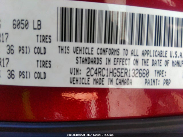 2C4RC1HG5ER132660 Chrysler Town & Country S