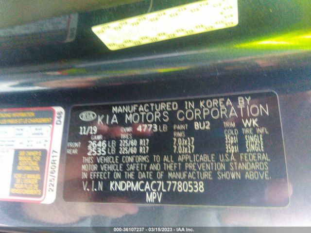 KNDPMCAC7L7780538 KIA Sportage Lx