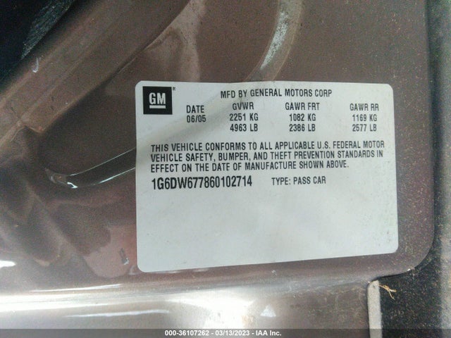Cadillac STS 2006 1G6DW677860102714 Image 10