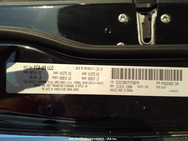 2C3CCABG7FH736270 Chrysler 300 300s