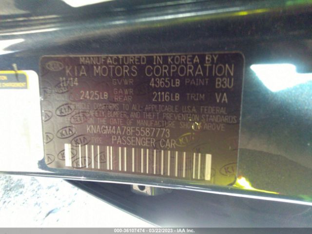 KNAGM4A78F5587773 KIA Optima Lx